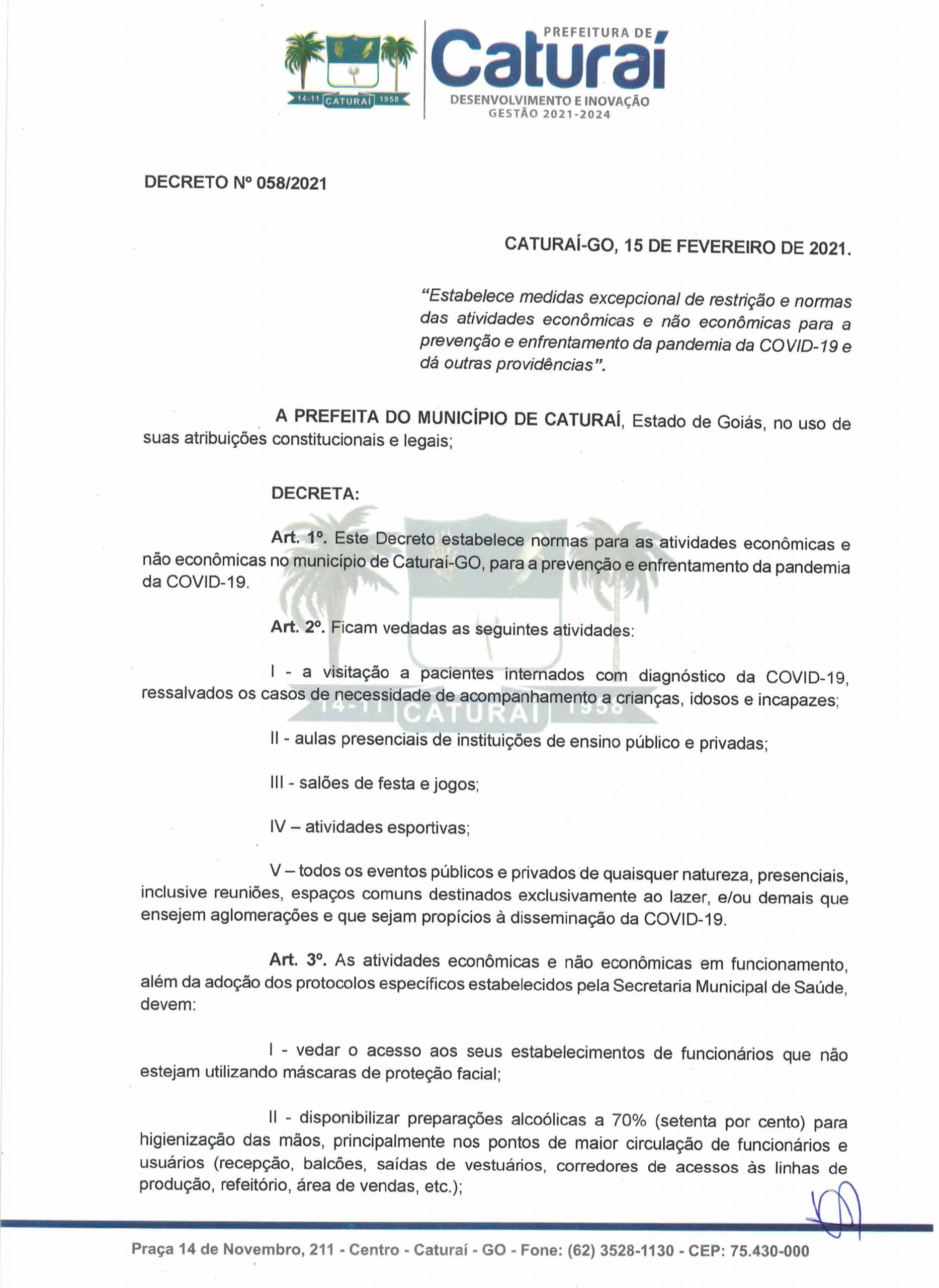 Decreto n. 058-2021